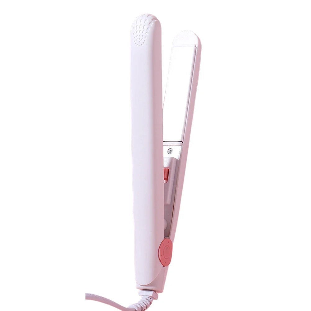 2-in-1 Ceramic Mini Hair Curler Portable Straightener Tourmaline Iron Heating Curling Straight Dual-purpose for Women