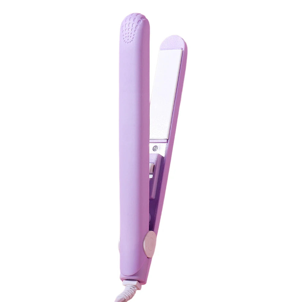 2-in-1 Ceramic Mini Hair Curler Portable Straightener Tourmaline Iron Heating Curling Straight Dual-purpose for Women