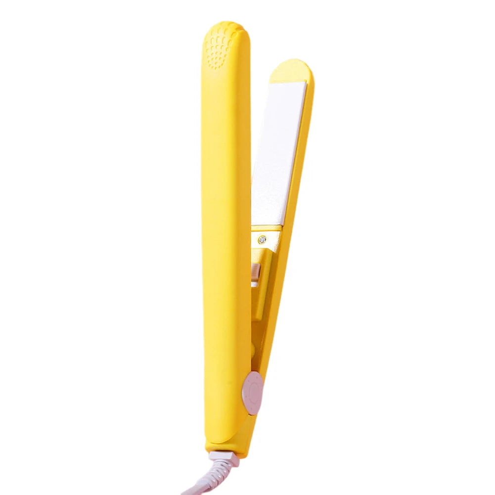 2-in-1 Ceramic Mini Hair Curler Portable Straightener Tourmaline Iron Heating Curling Straight Dual-purpose for Women