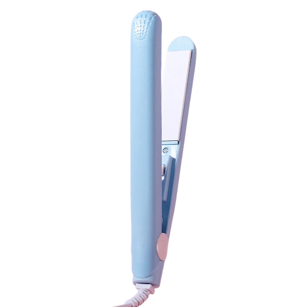 2-in-1 Ceramic Mini Hair Curler Portable Straightener Tourmaline Iron Heating Curling Straight Dual-purpose for Women